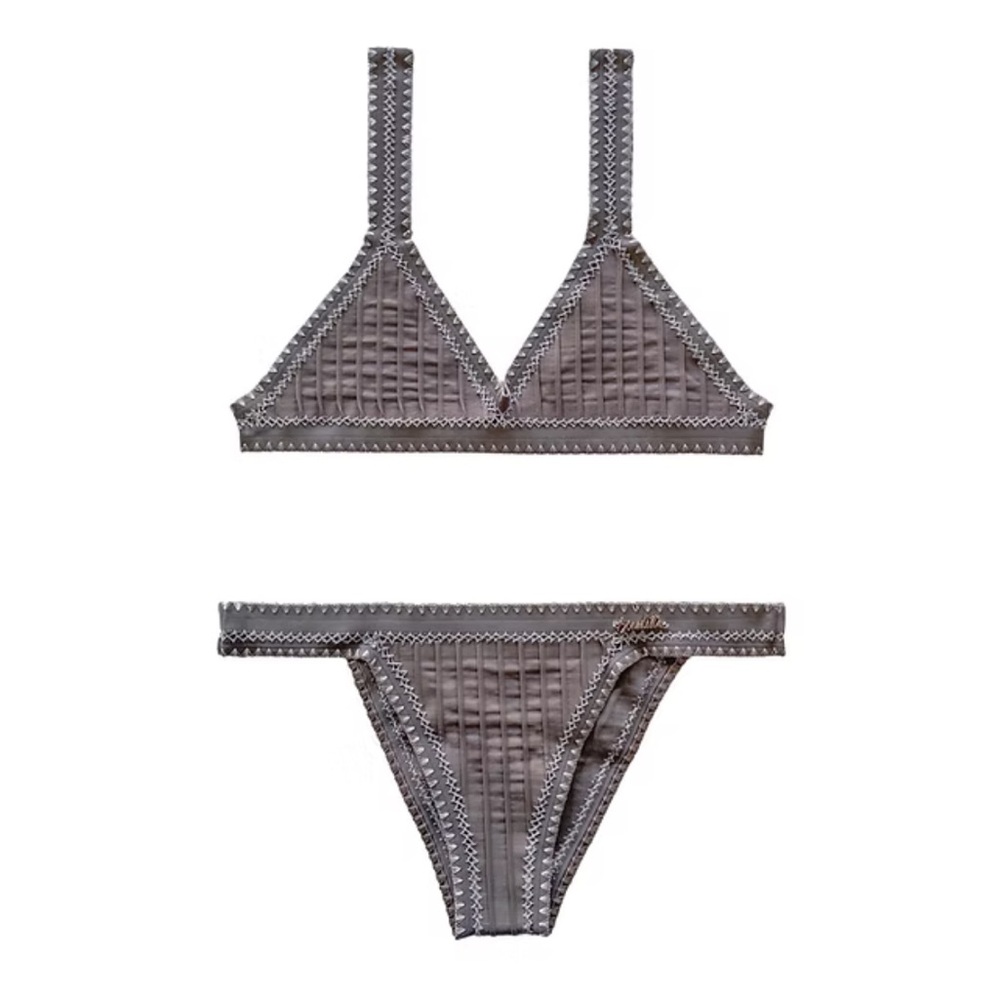 Benedetta Swimwear Gray Textured Bikini. Colombian brand